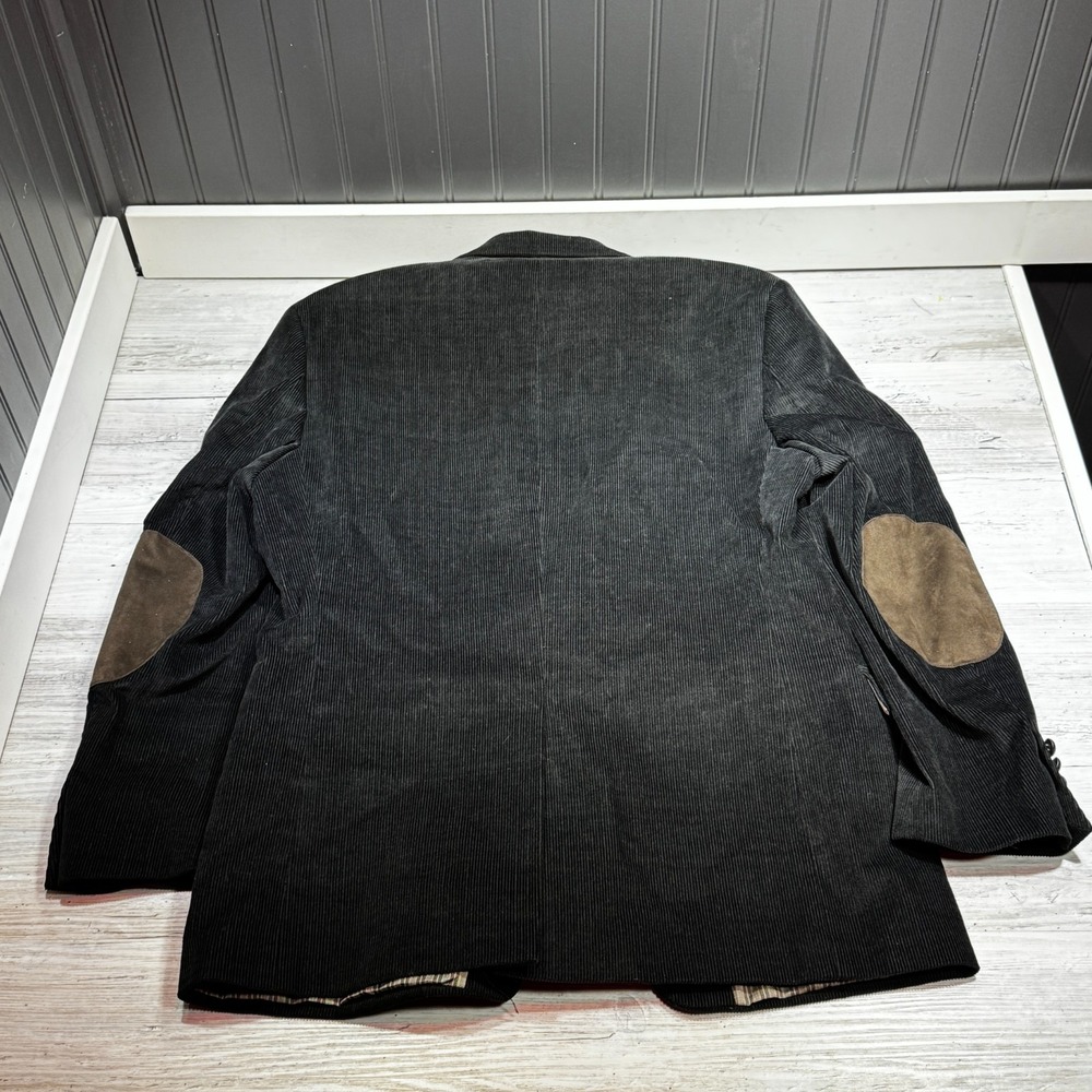 CHAPS Men's Corduroy Sport Coat Blazer Elbow Patches Black Size 40R - Picture 3 of 7